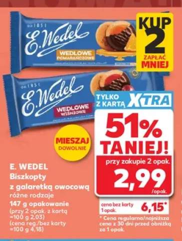Biszkopty z galaretką pomarańczową E. Wedel Wedlowe +1 wariant