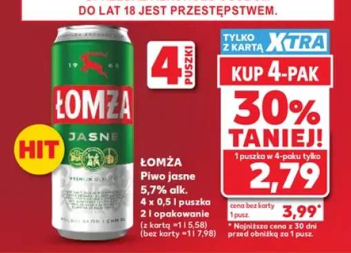 Piwo jasne Łomża 4-pak