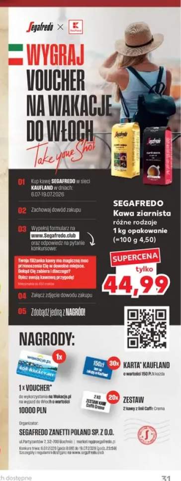Kawa ziarnista Segafredo Caffè Crema +1 wariant