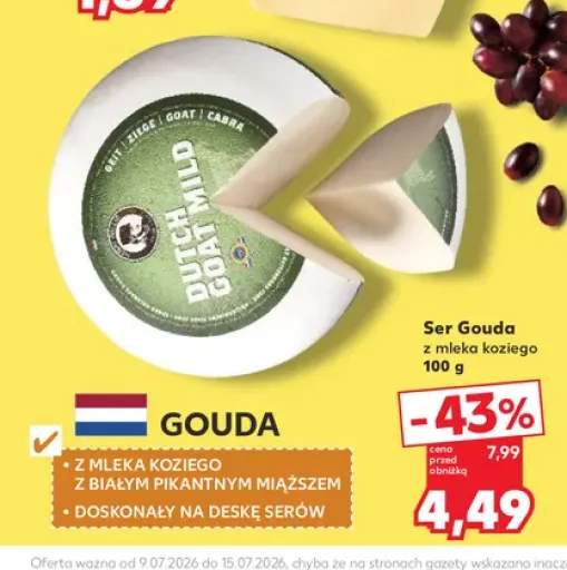 Ser Gouda z mleka koziego Dutch Goat Mild