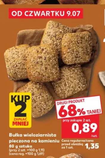 Bułka wieloziarnista pieczona na kamieniu