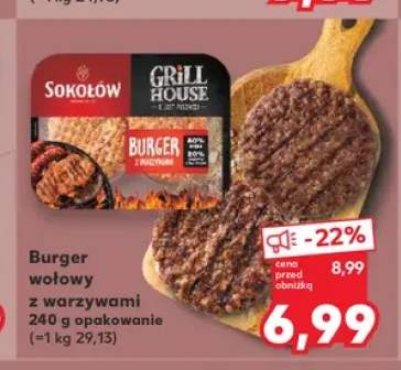 Burger wołowy z warzywami Sokołów Grill House