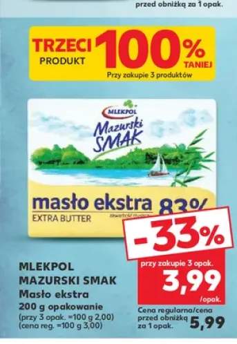 Masło ekstra Mlekpol Mazurski Smak