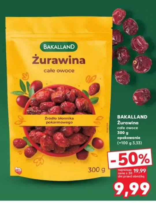 Żurawina całe owoce Bakalland