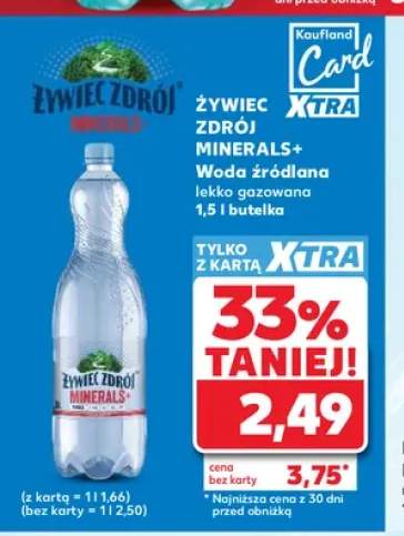 Woda źródlana lekko gazowana Żywiec Zdrój Minerals+