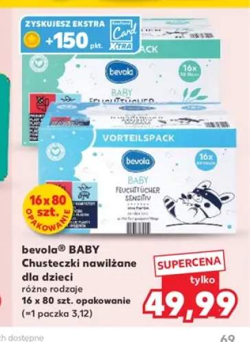 Chusteczki nawilżane dla dzieci bevola Baby 16-pak