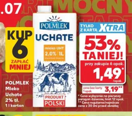 Mleko UHT Polmlek Uchate 2% tł.
