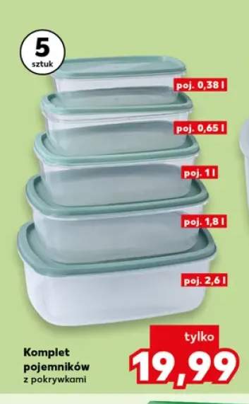 Komplet pojemników z pokrywkami 5-pak