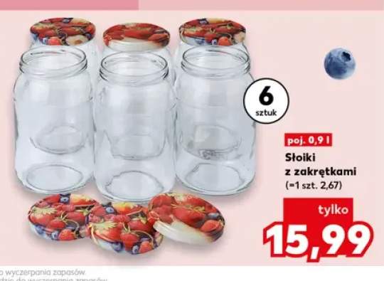 Słoiki z zakrętkami 0,9 l