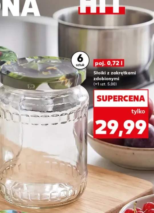 Słoiki z zakrętkami zdobionymi 0,72 l