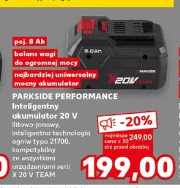 Inteligentny akumulator 20V 8Ah Parkside Performance