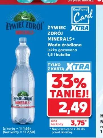 Woda źródlana lekko gazowana Żywiec Zdrój Minerals+