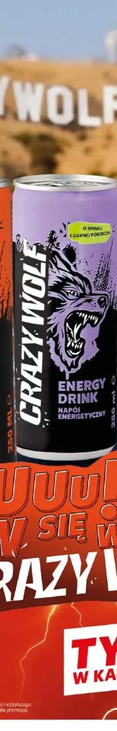 Napój energetyzujący Crazy Wolf o smaku czarnej porzeczki