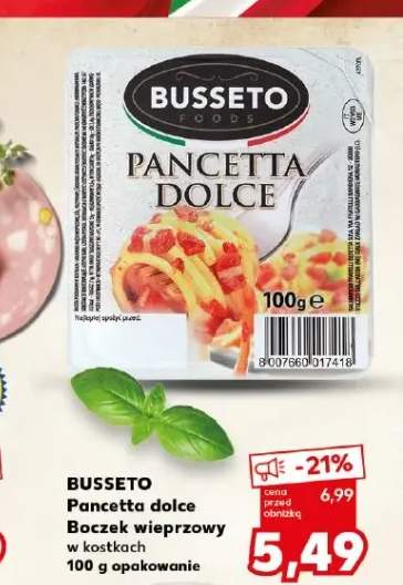 Boczek wieprzowy w kostkach Pancetta dolce Busseto