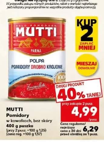 Pomidory w kawałkach bez skóry Mutti Polpa