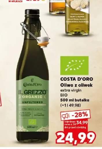 Oliwa z oliwek extra virgin BIO Costa d'Oro Il Grezzo