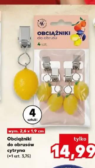 Obciążniki do obrusów cytryna
