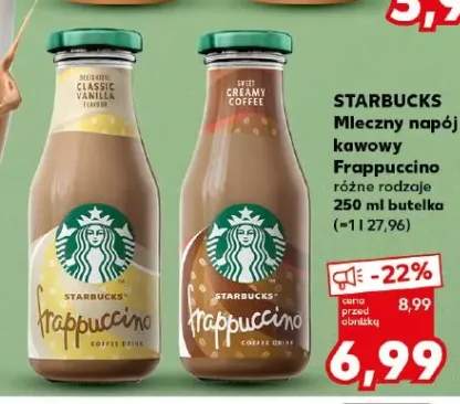 Mleczny napój kawowy Starbucks Frappuccino klasyczny +1 wariant
