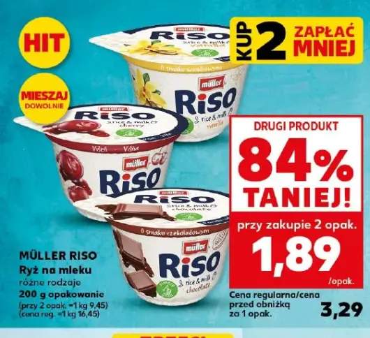 Ryż na mleku Müller Riso waniliowy +2 warianty