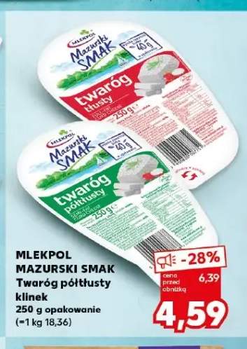 Twaróg półtłusty klinek Mlekpol Mazurski Smak +1 wariant