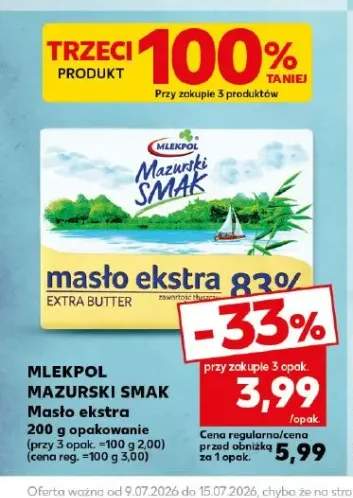 Masło ekstra Mlekpol Mazurski Smak
