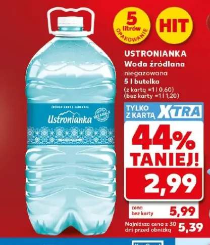 Woda źródlana niegazowana Ustronianka
