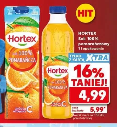 Sok 100% pomarańczowy Hortex