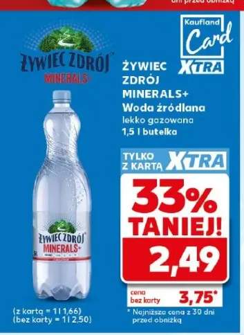 Woda źródlana lekko gazowana Żywiec Zdrój Minerals+