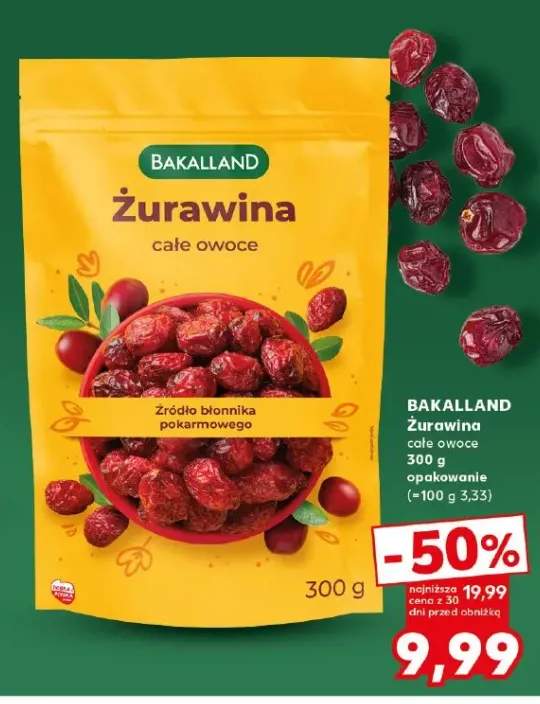 Żurawina całe owoce Bakalland