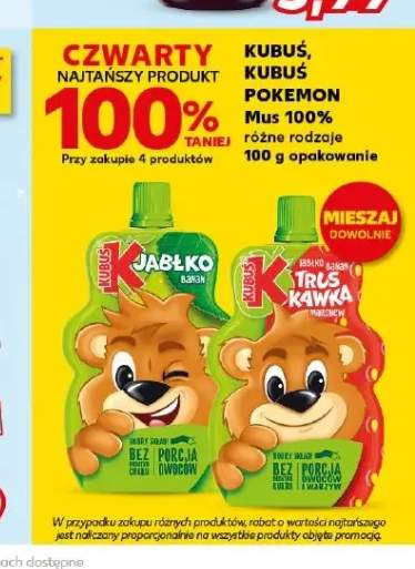 Mus 100% Jabłko Banan Kubuś +1 wariant