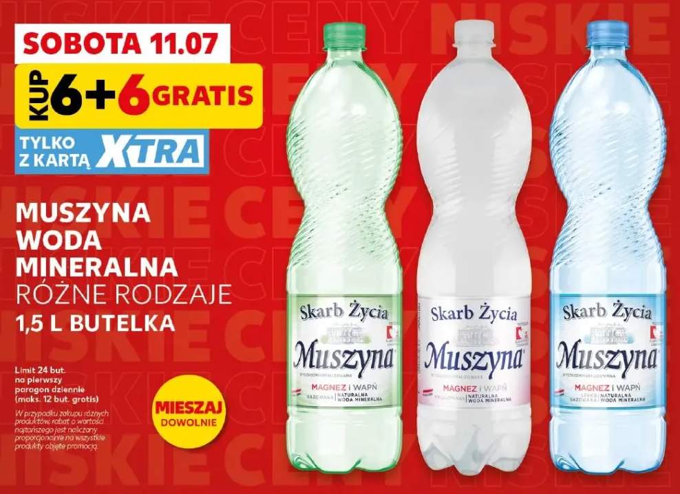 Woda mineralna Muszyna Skarb Życia gazowana +2 warianty