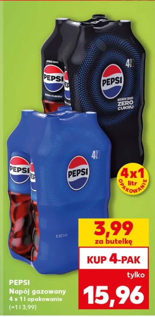 Napój gazowany Pepsi 4-pak 1 l +1 wariant