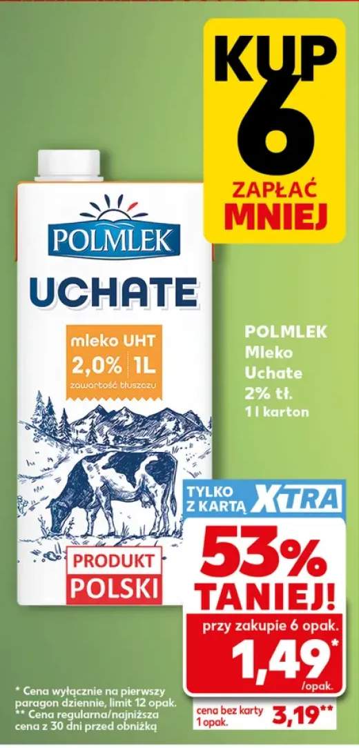 Mleko UHT Uchate 2% Polmlek