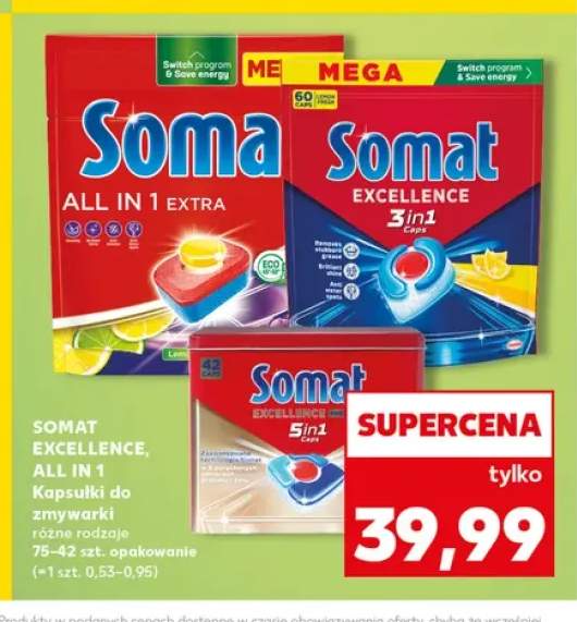 Kapsułki do zmywarki Somat All in 1 Extra +2 warianty