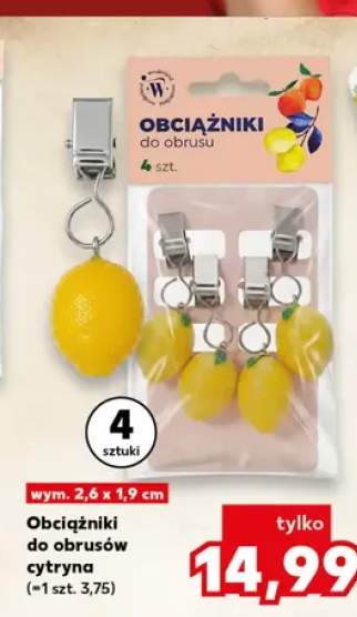 Obciążniki do obrusów cytryna