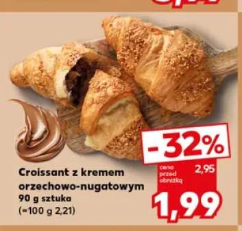 Croissant z kremem orzechowo-nugatowym