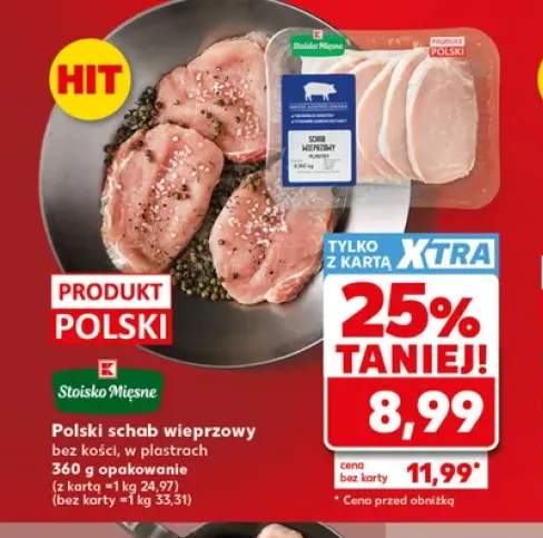 Schab wieprzowy bez kości w plastrach Stoisko Mięsne