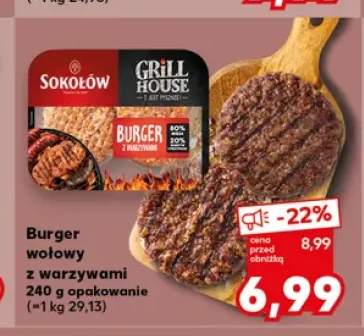 Burger wołowy z warzywami Sokołów