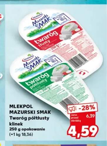 Twaróg półtłusty klinek Mlekpol Mazurski Smak +1 wariant