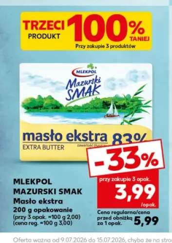 Masło ekstra Mlekpol Mazurski Smak