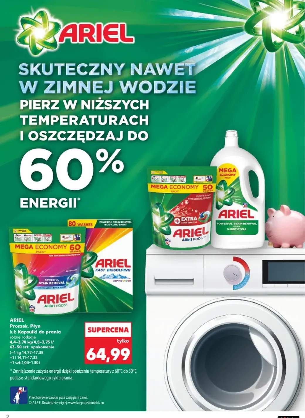 Proszek do prania Ariel Fast Dissolving Alpine Color +3 warianty