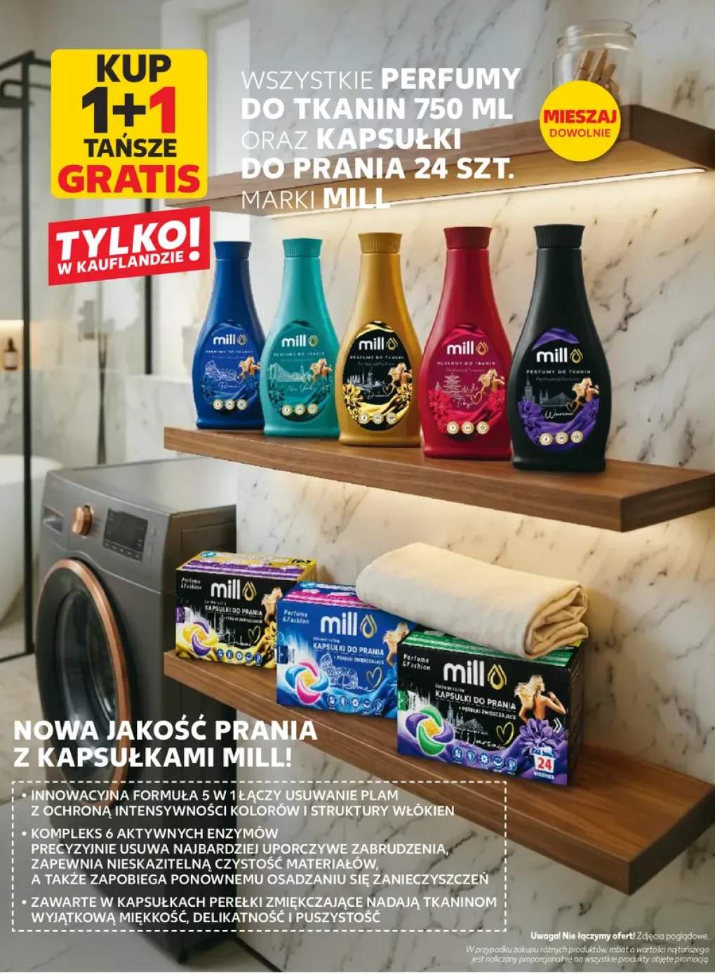 Perfumy do tkanin Mill oraz kapsułki do prania Mill +8 wariantów
