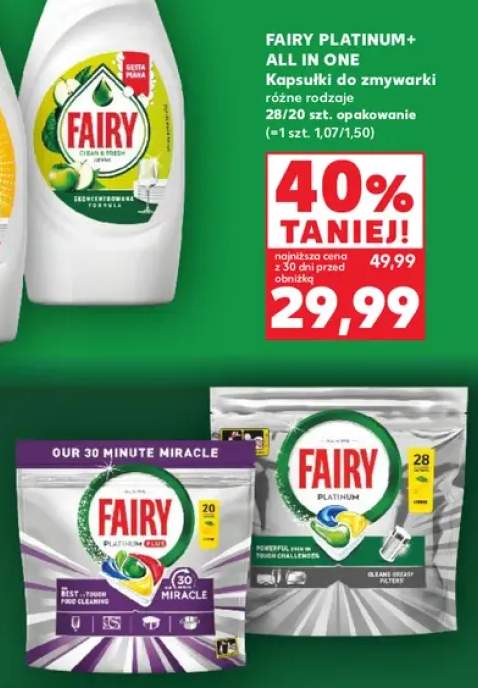 Kapsułki do zmywarki Fairy Platinum Plus +1 wariant