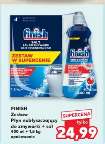 Zestaw płyn nabłyszczający do zmywarki Finish + sól do zmywarki Finish