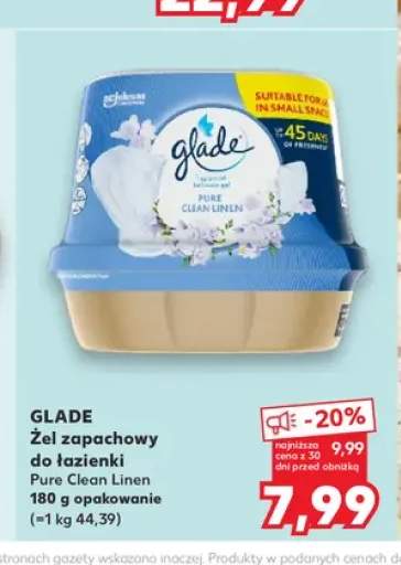 Żel zapachowy do łazienki Glade Pure Clean Linen