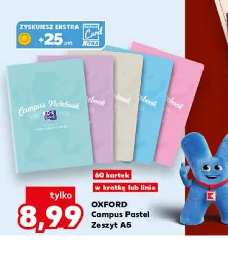 Zeszyt A5 Oxford Campus Pastel w kratkę +1 wariant