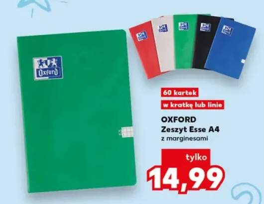 Zeszyt Esse A4 Oxford z marginesami 60 kartek w kratkę +1 wariant
