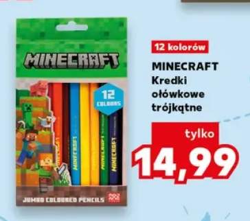 Kredki ołówkowe trójkątne Minecraft 12 kolorów