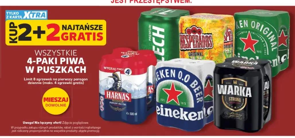 4-paki piwa w puszkach +5 wariantów