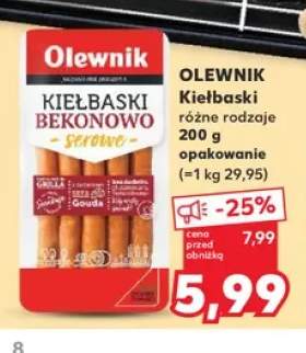 Kiełbaski bekonowo-serowe Olewnik
